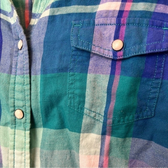 American Eagle Outfitters Womens Button Front Shirt Multicolor Long Sleeve Large - Picture 2 of 6